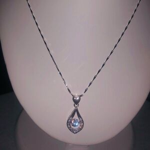 Tear Drop Pendant and Necklace .925 Sterling Silver